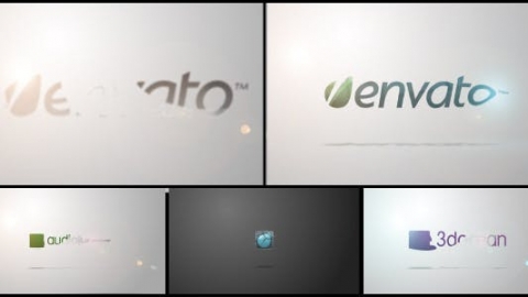 AE模板-简约logo介绍企业明亮简约翻转logo介绍片头logo演绎开场视频
