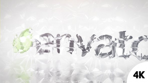AE模板-简约玻璃logo企业明亮简约飞入玻璃反射片头logo演绎开场视频