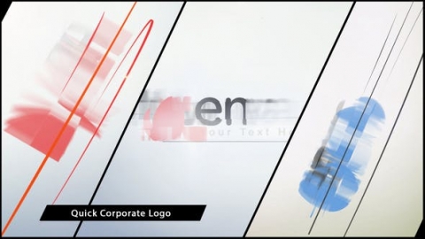 AE模板-快速企业徽标企业简约翻页折叠效果线条动画旋转飞入片头logo演绎开场视频