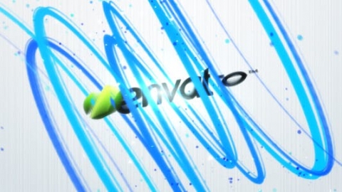 AE模板-螺旋徽标显示-2旋转粒子线条路径动画片头logo演绎开场视频