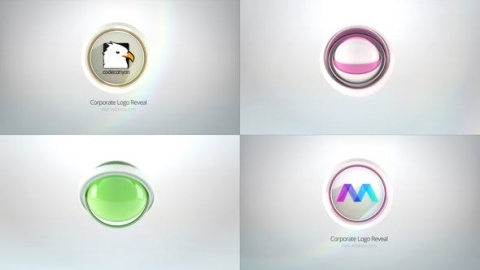 AE模板-企业简约明亮logo3D立体球形旋转动画片头logo演绎开场视频
