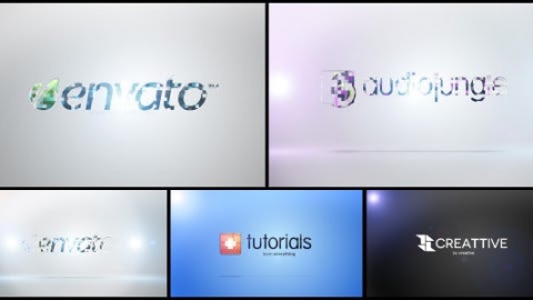AE模板-商业多彩商标简约多彩明亮马赛克效果片头logo演绎开场视频