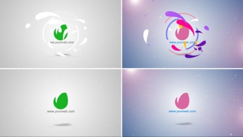 AE模板-未来波纹过渡企业时尚粒子液体水滴波纹过渡片头logo演绎开场视频