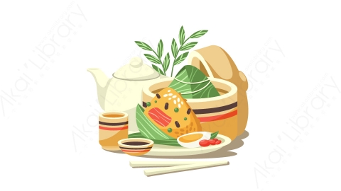 图片素材 扁平粽子端午节传统食物-4