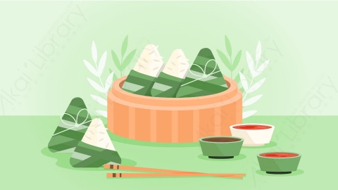 图片素材 扁平粽子端午节传统食物-9