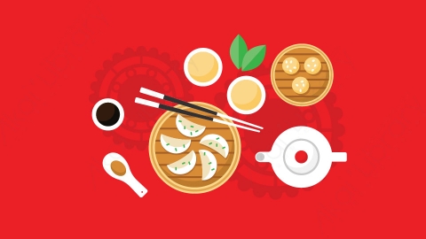 图片素材 扁平饺子中餐食物-2