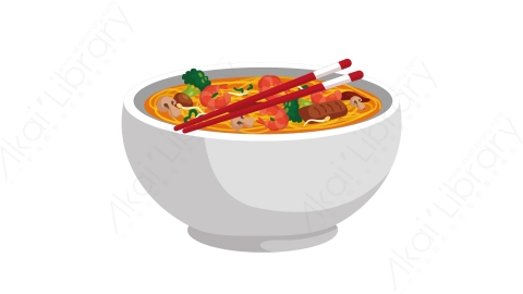 图片素材 扁平面条中餐食物-10
