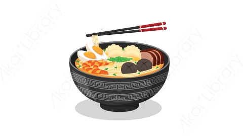 图片素材 扁平面条中餐食物-12
