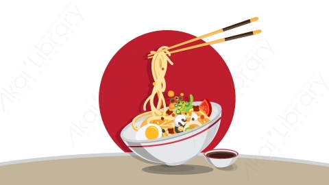 图片素材 扁平拉面日料食物-2