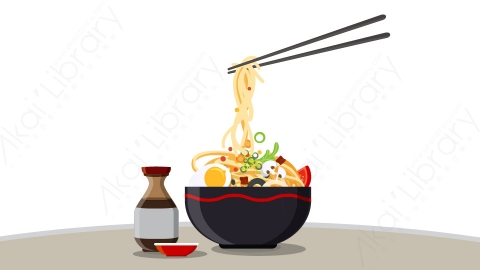 图片素材 扁平拉面日料食物-3
