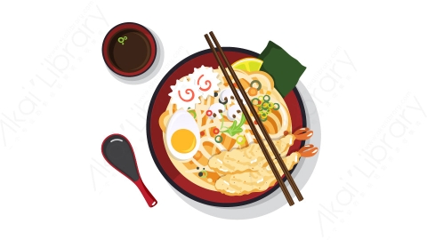 图片素材 扁平拉面日料食物-5
