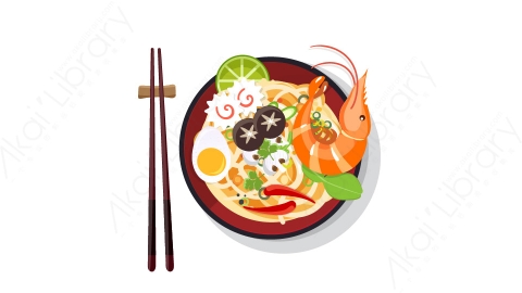 图片素材 扁平拉面日料食物-6