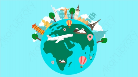 图片素材-扁平环游世界旅游地球地标自然场景-20