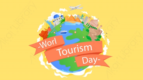 图片素材-扁平环游世界旅游地球地标自然场景-7
