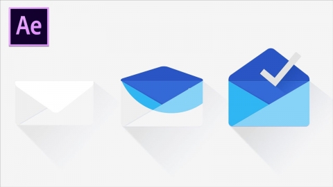 AE模版-Gmail邮箱收件箱图标动画-附制作教程