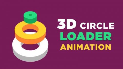 AE模版-制作3D Circle Loop圆圈套圈运动循环动画-附制作教程
