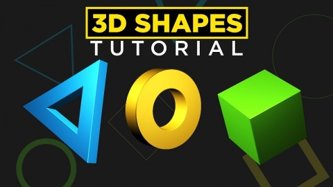 AE模版-3D立体形状旋转动画-附制作教程