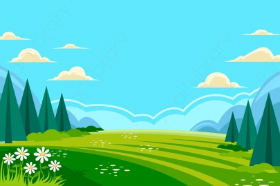 图片素材-扁平草原自然风景场景-13
