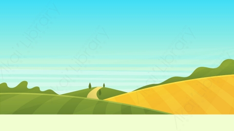 图片素材-扁平草原自然风景场景-23-2