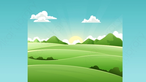图片素材-扁平草原自然风景场景-25