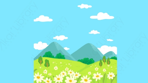 图片素材-扁平山脉自然风景场景-10