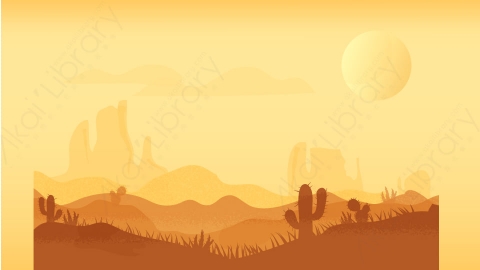图片素材-扁平沙漠戈壁自然风景场景-11