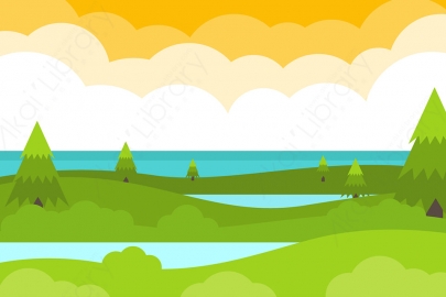 图片素材-扁平海边海滩自然风景场景-3