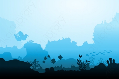 图片素材-扁平海底水下自然风景场景-13