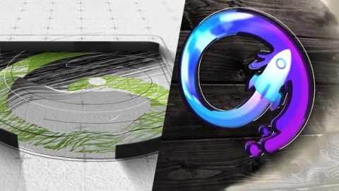 AE模板-抽象绘画徽标企业简约3D抽象草图绘画片头logo演绎开场视频