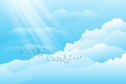 图片素材-扁平白天空自然场景背景-1