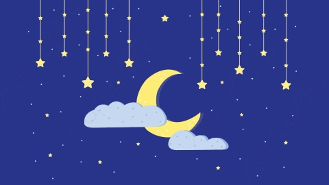 图片素材-扁平夜晚天空自然场景背景-17