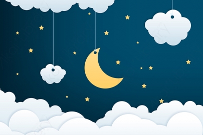 图片素材-扁平夜晚天空自然场景背景-20