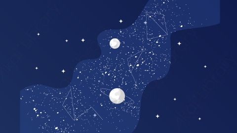 图片素材-扁平夜晚天空自然场景背景-3