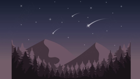 图片素材-扁平夜晚天空自然场景背景-7
