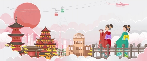 图片素材-扁平中日韩亚洲建筑场景-10