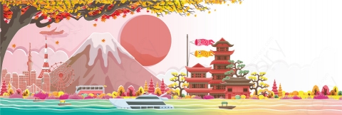 图片素材-扁平中日韩亚洲建筑场景-18