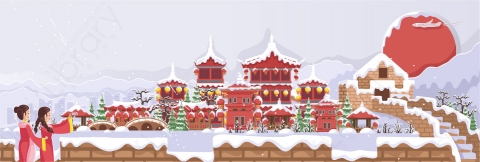 图片素材-扁平中日韩亚洲建筑场景-21