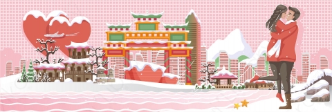 图片素材-扁平中日韩亚洲建筑场景-30