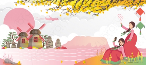 图片素材-扁平中日韩亚洲建筑场景-6
