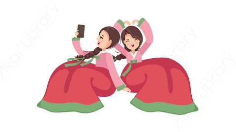 图片素材-扁平汉服古风唐装女孩人物角色-10