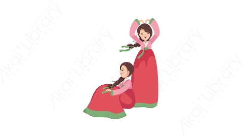 图片素材-扁平汉服古风唐装女孩人物角色-3