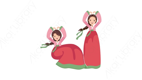 图片素材-扁平汉服古风唐装女孩人物角色-4