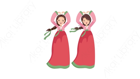 图片素材-扁平汉服古风唐装女孩人物角色-6