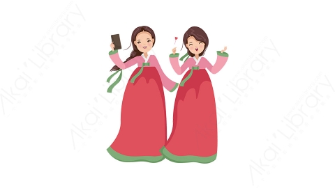 图片素材-扁平汉服古风唐装女孩人物角色-7