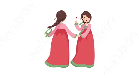 图片素材-扁平汉服古风唐装女孩人物角色-9