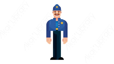 图片素材-警察MG扁平游戏风格职业人物角色