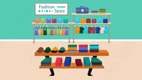 图片素材-扁平服装店生活场景-10