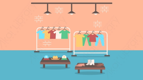 图片素材-扁平服装店生活场景-13