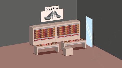 图片素材-扁平服装店生活场景-15