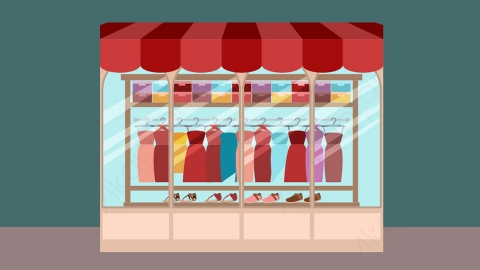 图片素材-扁平服装店生活场景-18